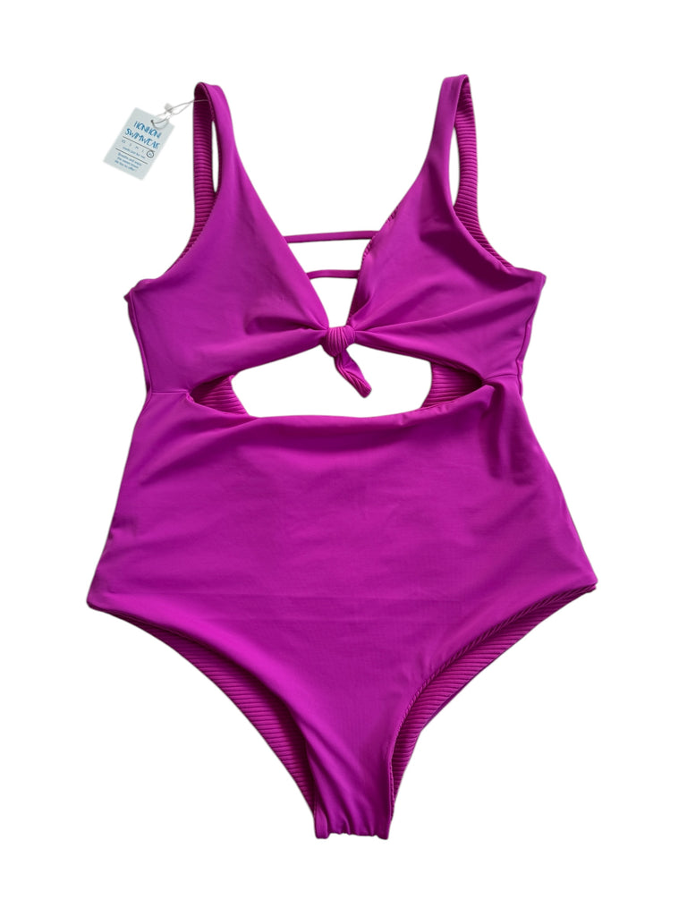 (XL) Noelani: Berry ribbed + solid