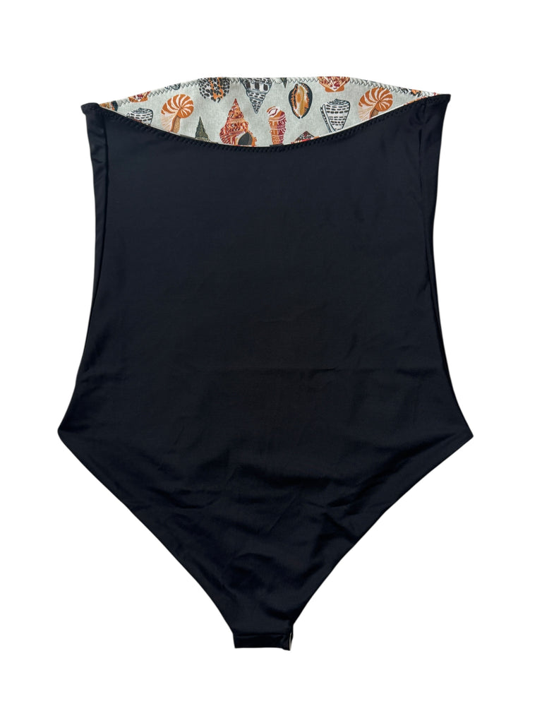 Strapless one-piece (M): Shells + Black