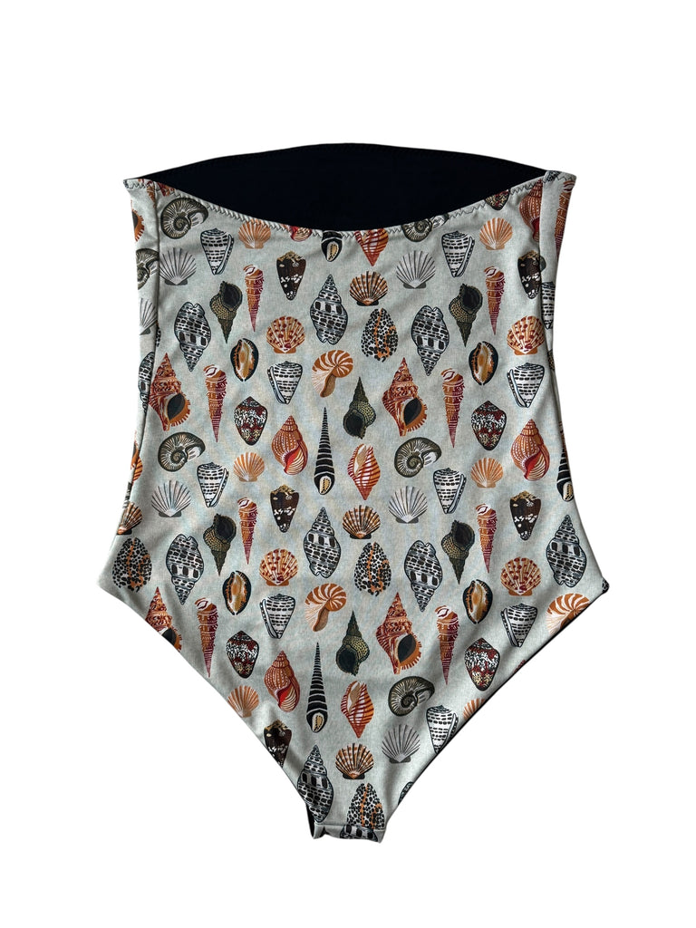Strapless one-piece (M): Shells + Black