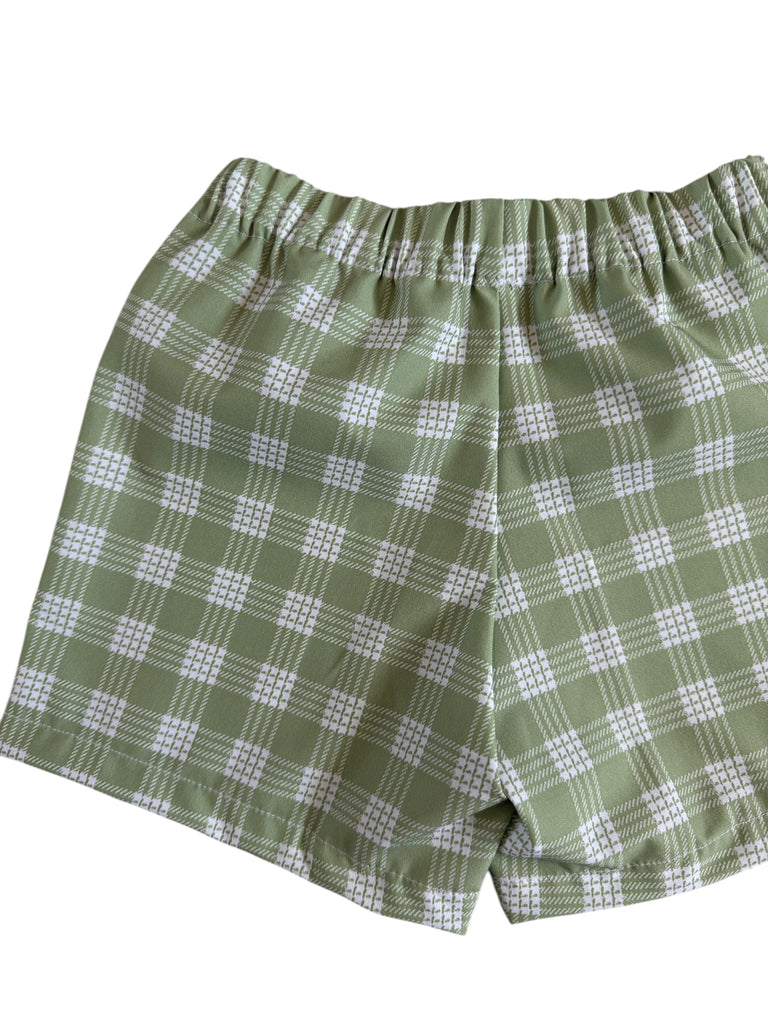 Ky Shorts (9-12M): Green Palaka