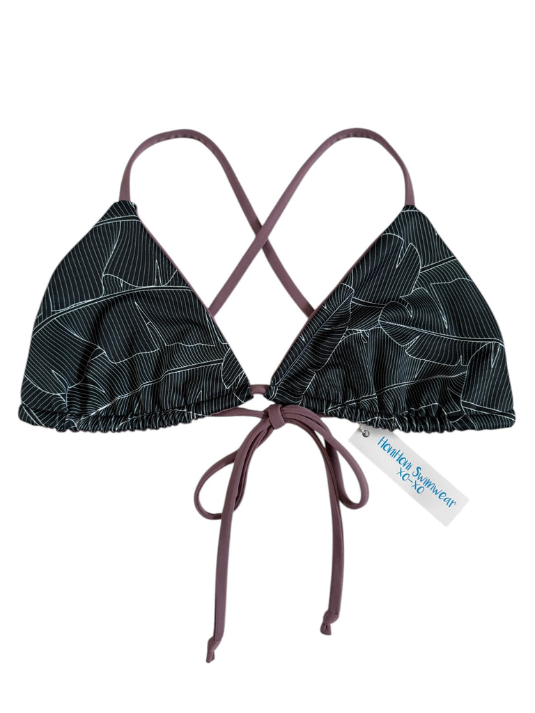 Ava top (M): Banana Palm + Mauve