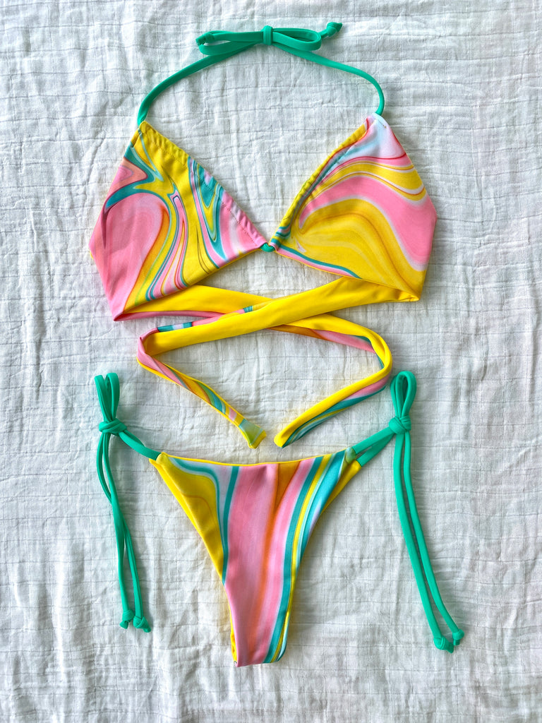 (S) Versa Top - Candy Swirl + Yellow + Sea Foam
