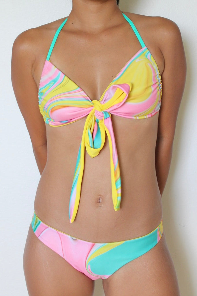 (S) Versa Top - Candy Swirl + Yellow + Sea Foam