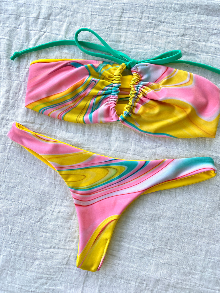 (S) Versa Top - Candy Swirl + Yellow + Sea Foam
