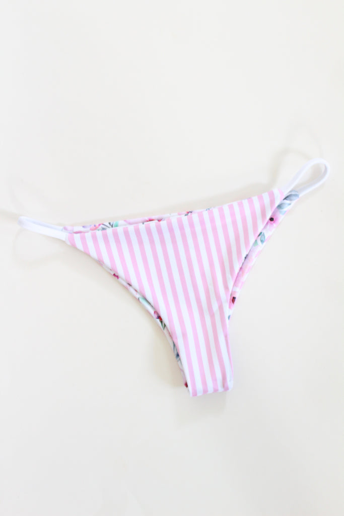 L Mia bottom - Wild Flowers + Pink Stripes