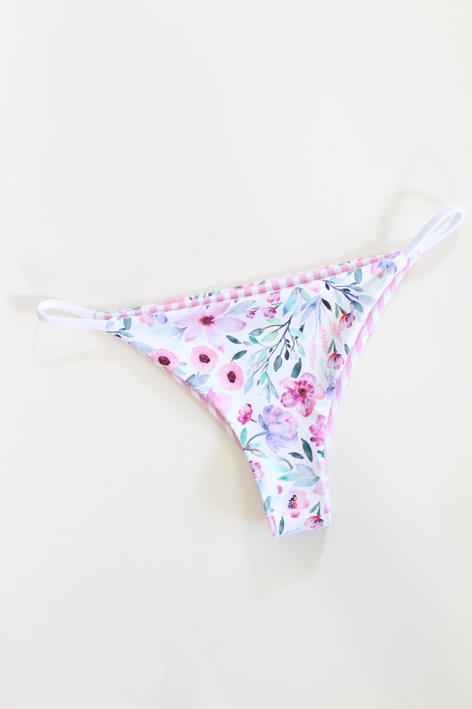 L Mia bottom - Wild Flowers + Pink Stripes