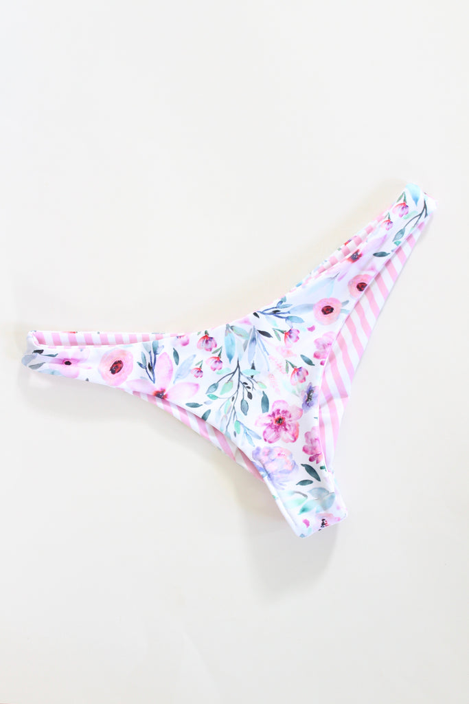 LAYLA MODEST BOTTOM - Wild Flowers + Pink Stripes