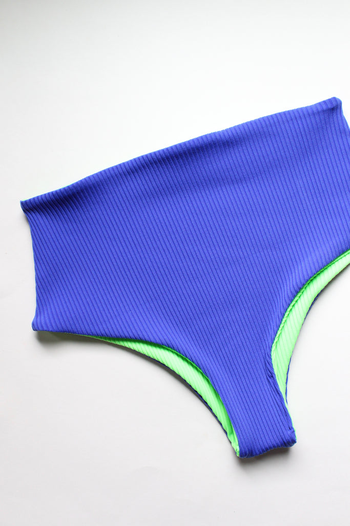 XL Rose bottom - Ribbed Blue