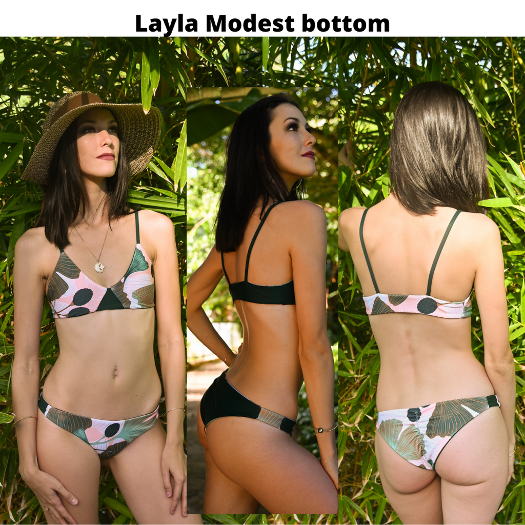 LAYLA MODEST BOTTOM - Wild Flowers + Pink Stripes