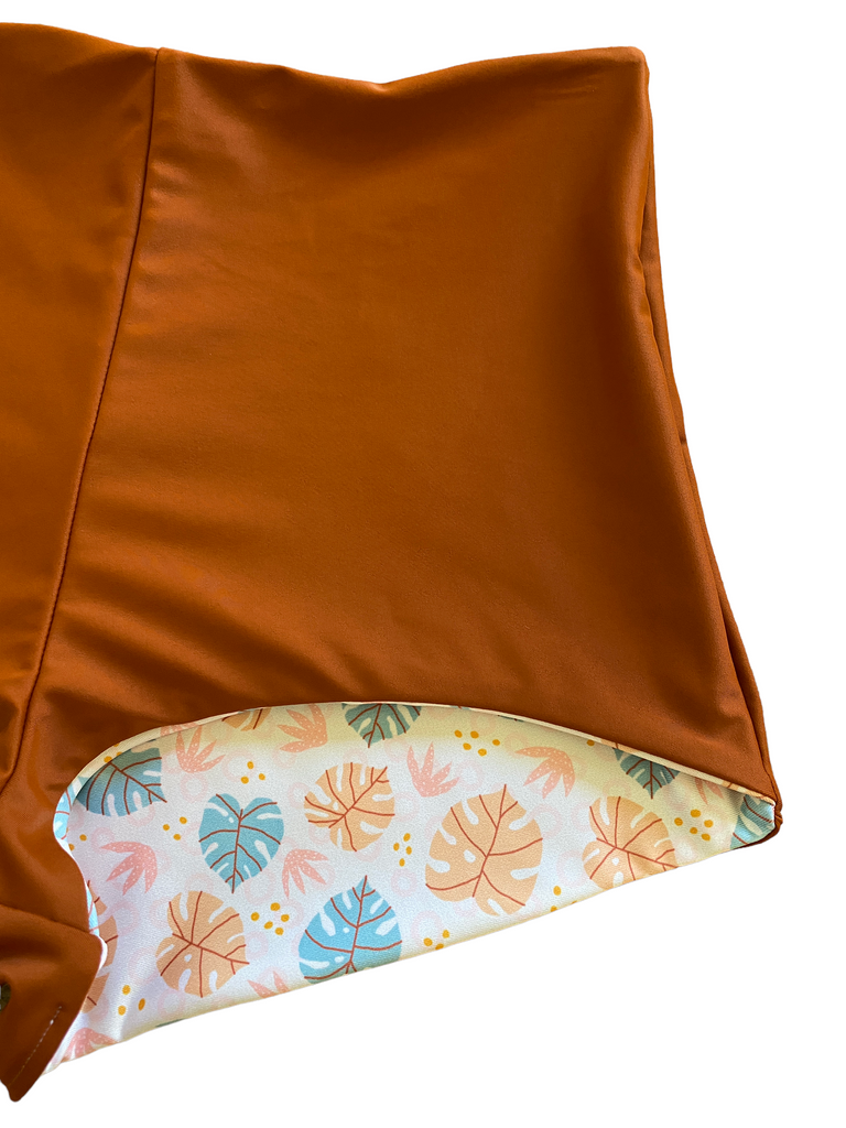 L Raven Bottom - Bright Monstera + Rust