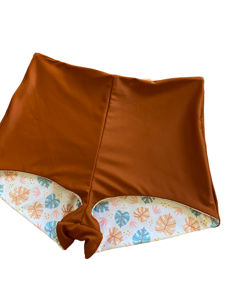 L Raven Bottom - Bright Monstera + Rust