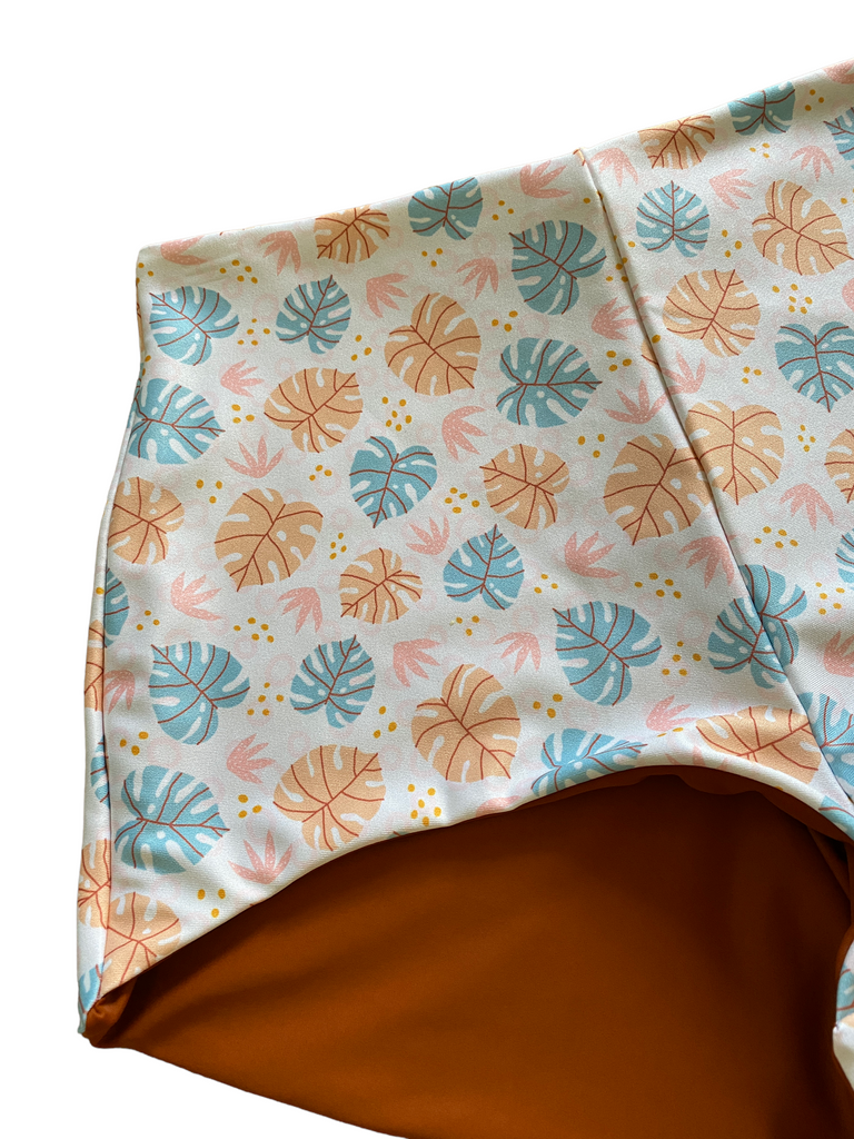 L Raven Bottom - Bright Monstera + Rust
