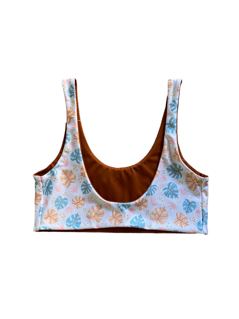 L Lei top - Bright Monstera + Rust