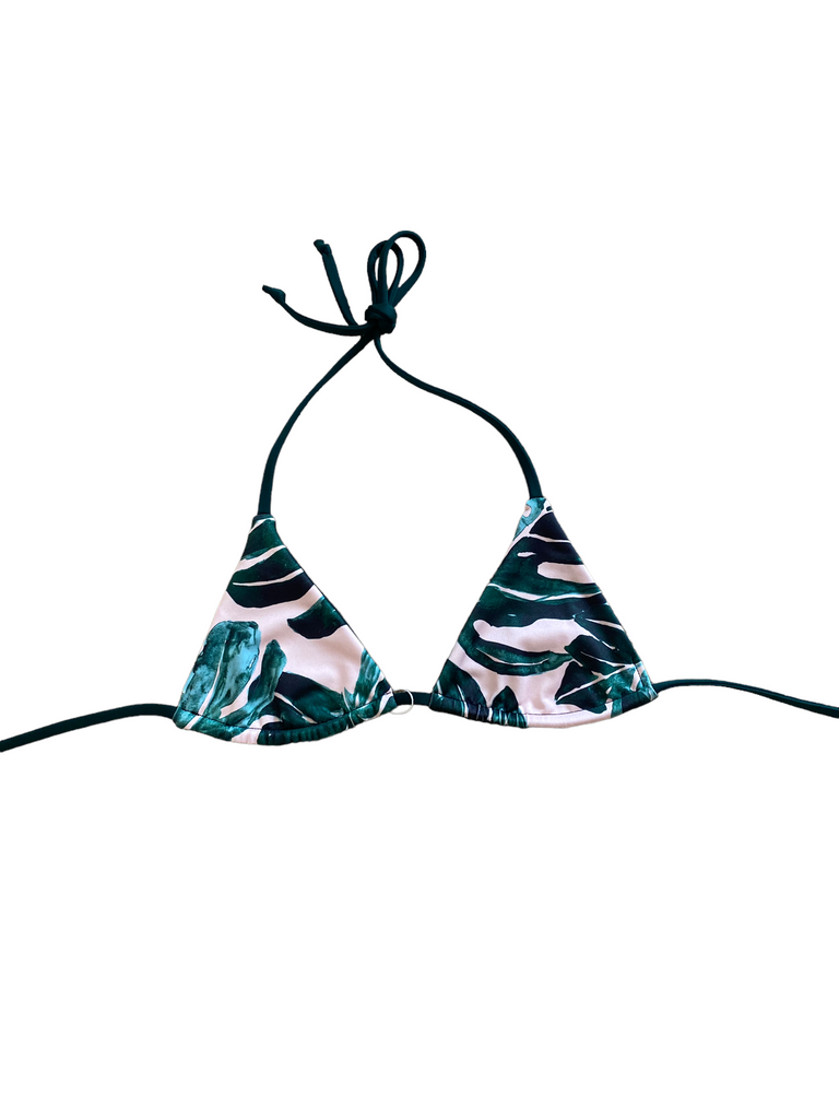 XS Ava Top - Blush Monstera + Deep Green